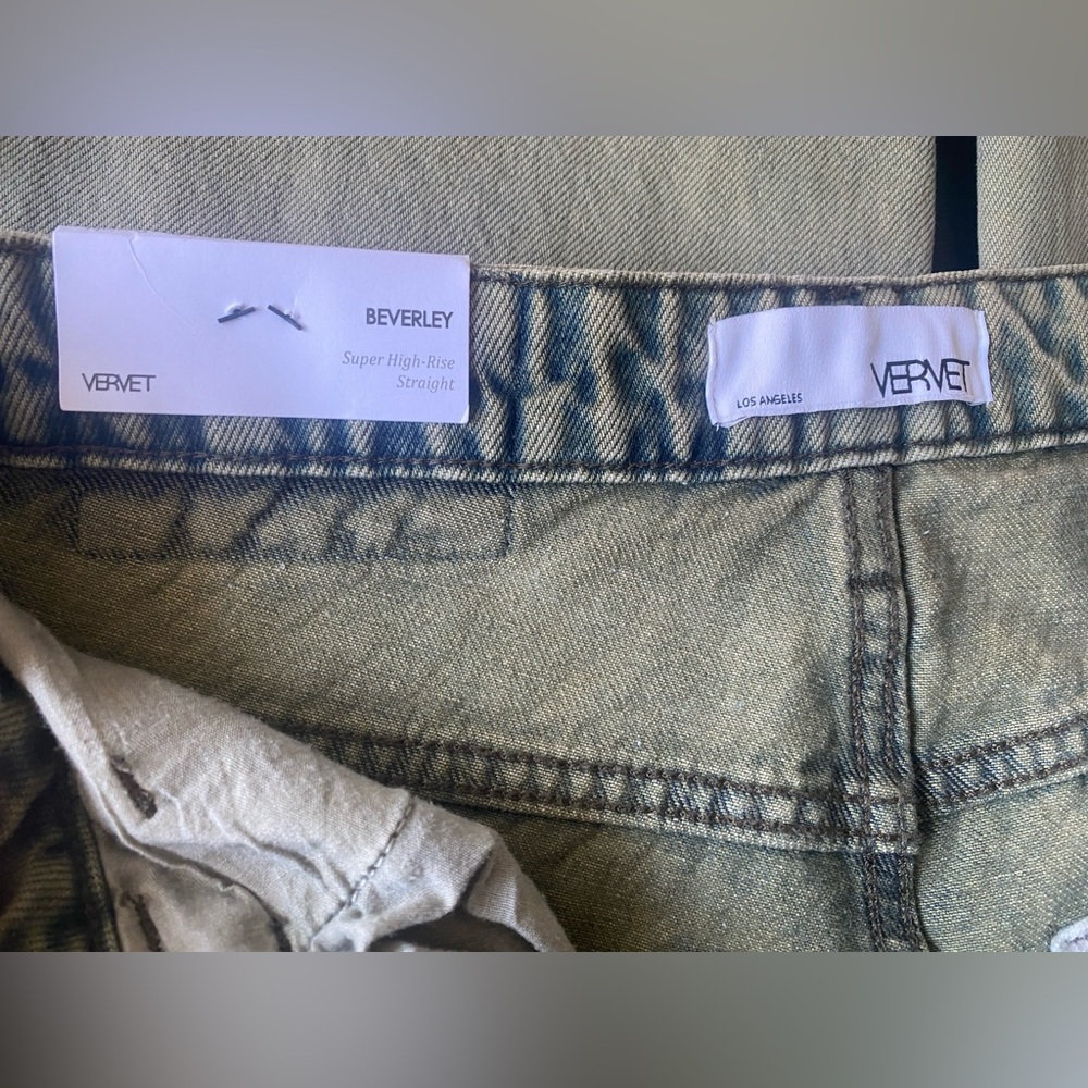 Vervet Beverly Super High Rise Straight Distressed 100%‎ Cotton Jeans Size 27 - Picture 11 of 12